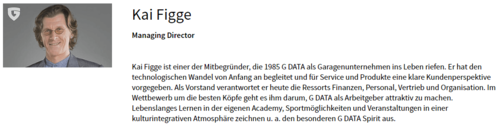 Screenshot der Informationen über Kai Figge auf G DATAs Homepage