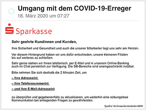 Phishing im Namen der Sparkasse