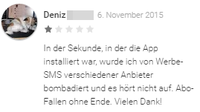 Der erste negative Kommentar zur App