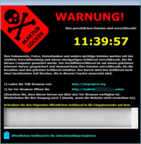 Sperrbildschirm der Maktub-Ransomware