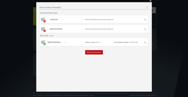 Gdata Ein Anderer Computer Wurde Zum Laden Der Updates Berechtigt G DATA Geräteverwaltung: Lizenz übertragen