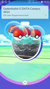 Screenshot des Spiels mit Pokémon Figuren auf dem G DATA Campus