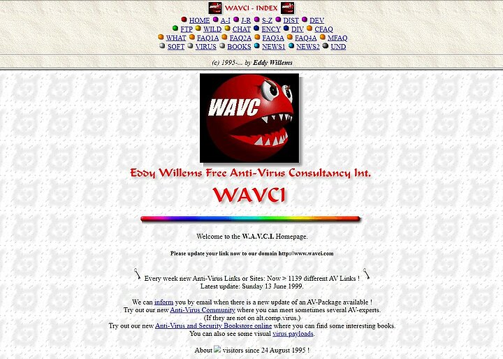 Alte Website von Eddy Willems (WAVCi.com - 1999) von archive.org