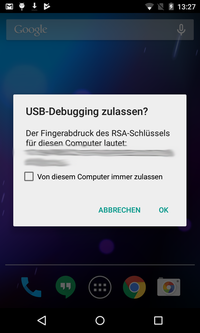USB-Debugging als Screenshot