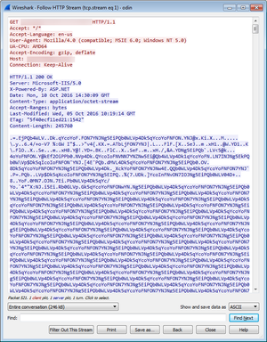 Screenshot: verschlüsselte DLL-Datei im Download