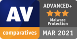 AV Comparatives Advanced+ Malware Protection März 2021 AV Comparatives Award März 2021