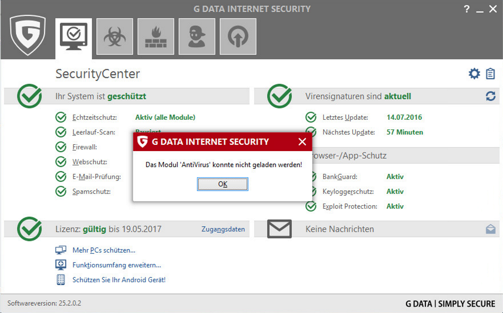 G Data Firewall Kann Nicht Geladen Werden www.gdata.de