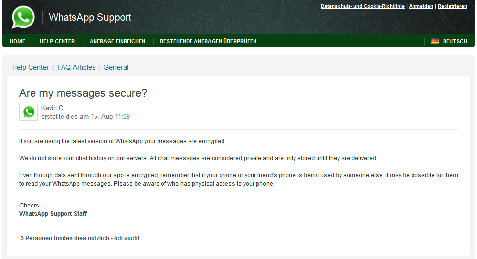 Whats App support