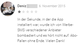 Der erste negative Kommentar zur App