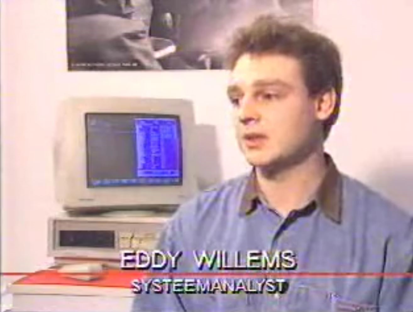 Erstes Interview 1989 durch VTM Nieuws (Quelle: Privat). Erstes Interview 1989 durch VTM Nieuws (Quelle: Privat).
