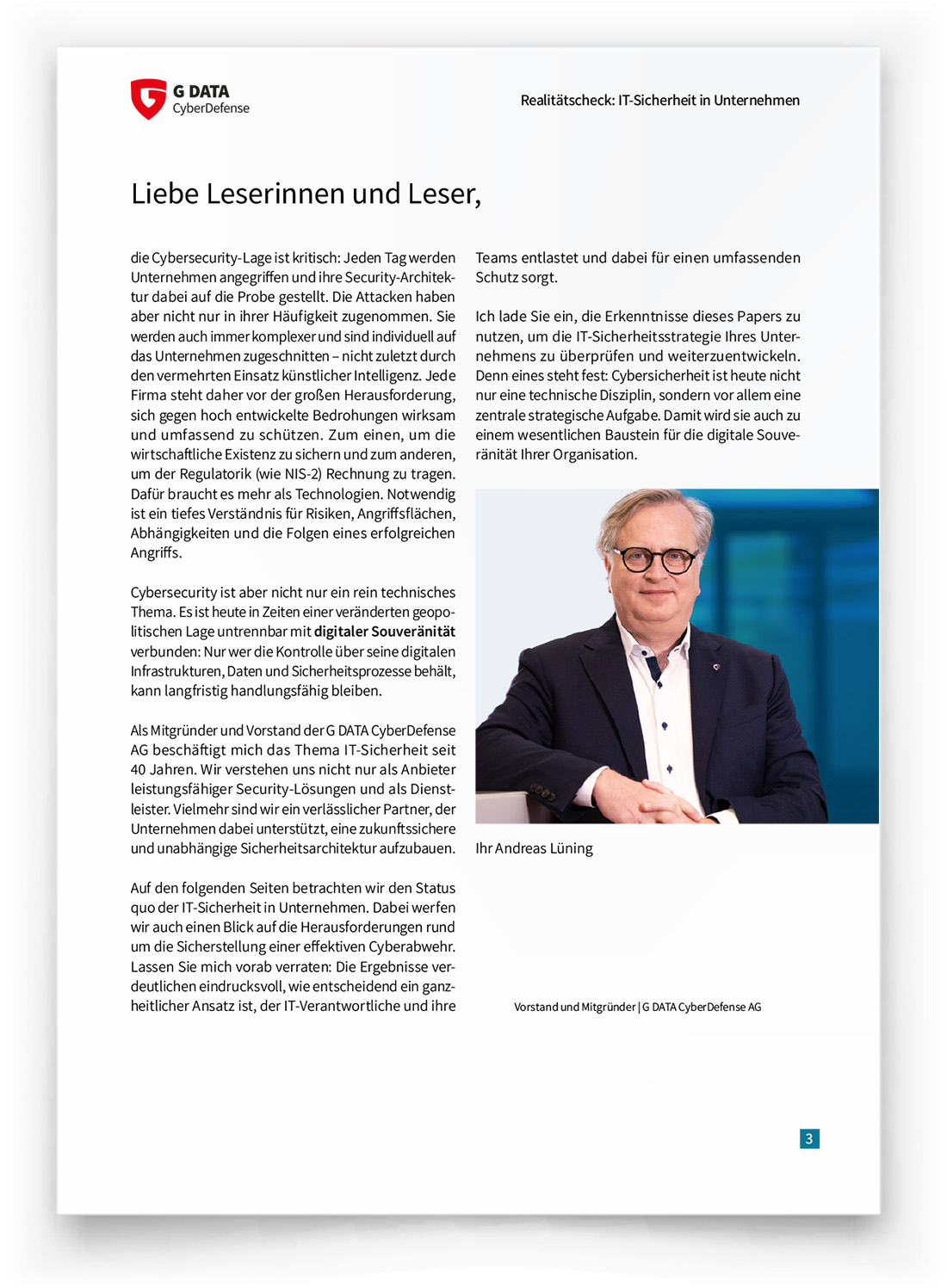 Vorwort des Whitepapers "Realitätscheck: IT-Sicherheit in Unternehmen"