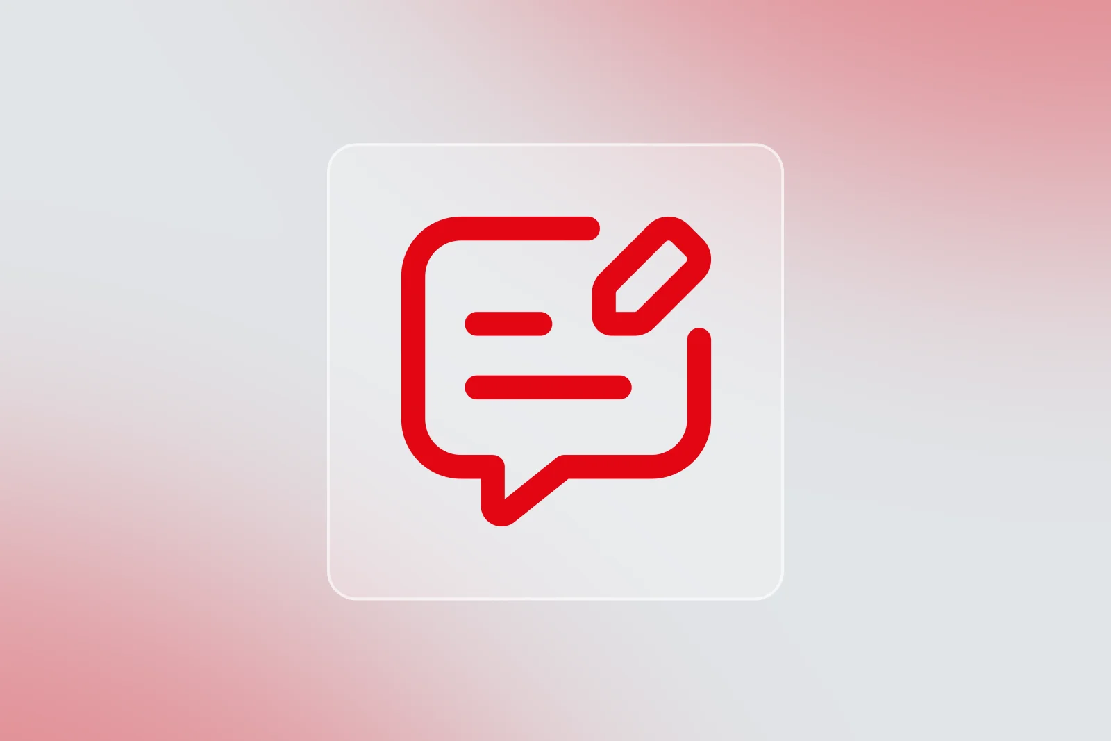 Icon Sprechblase mit Stift