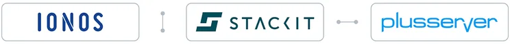 Logos IONOS, stackIT, plusserver