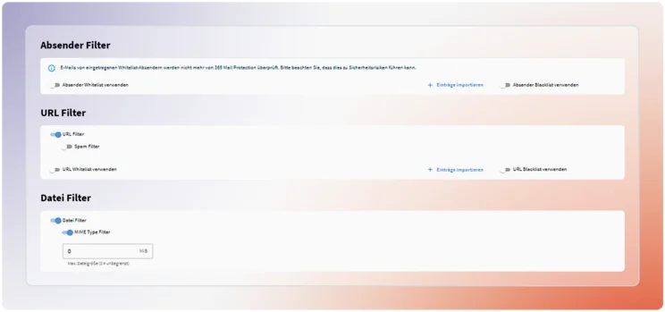 Filter von G DATA Mail Protection