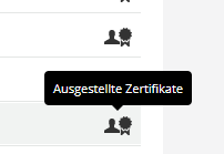 Symbol Ausgestellte Zertifikate