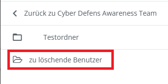 Zweig zu löschende Benutzer
