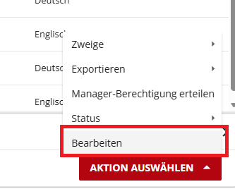 Bearbeiten auswählen