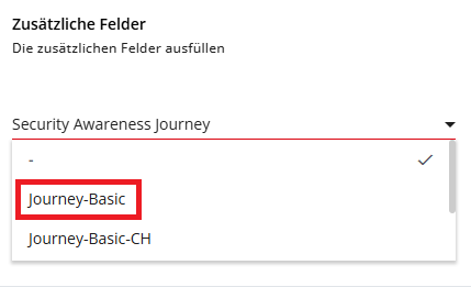 Journey-Basic auswählen