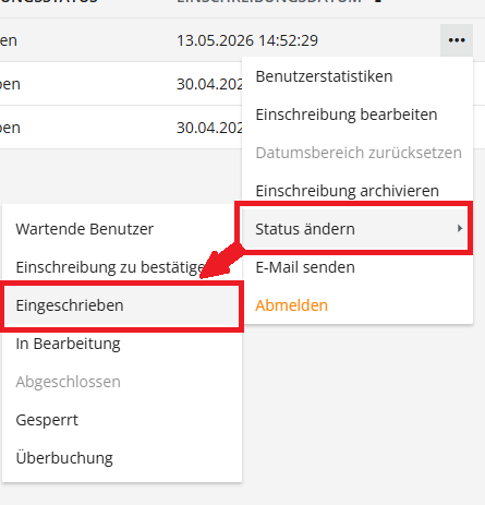 Von Warteliste in den Kurs