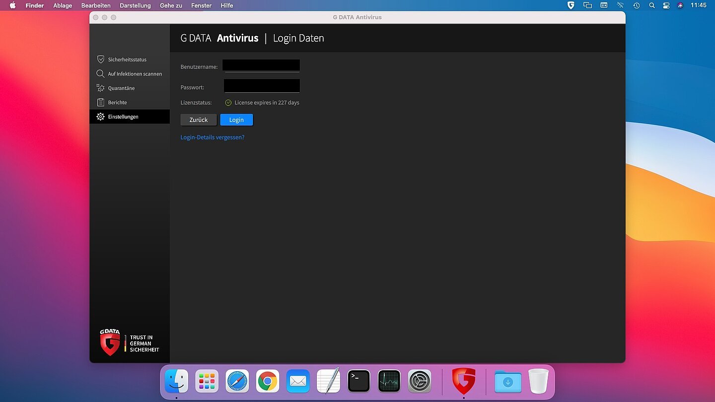 Mac Logindaten ändern