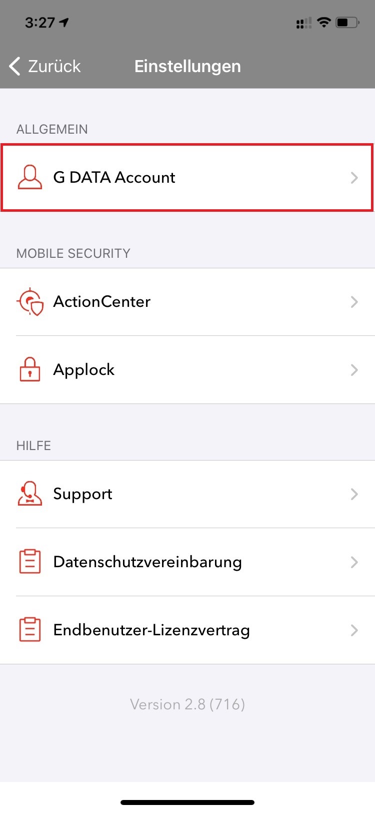 MobSec Einstellungen