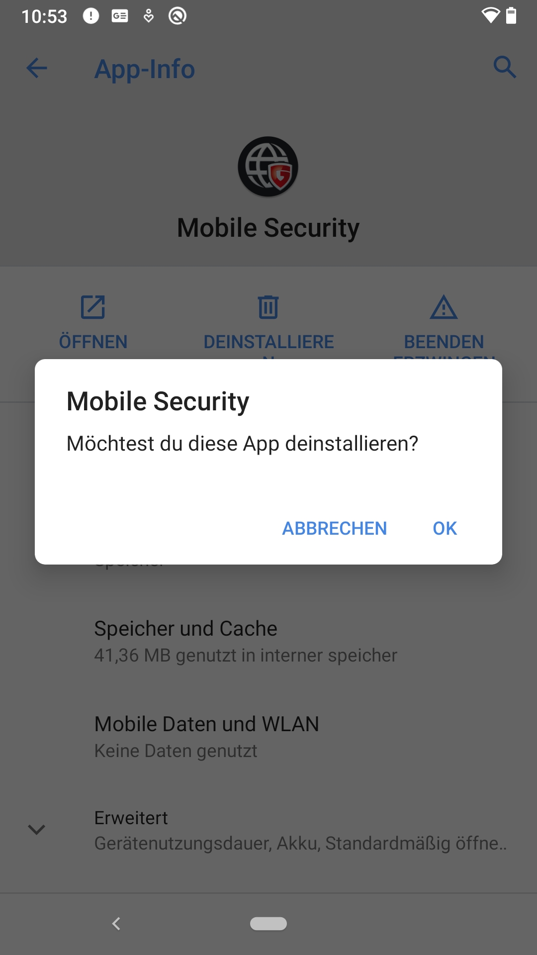 Deinstallation MSA Android