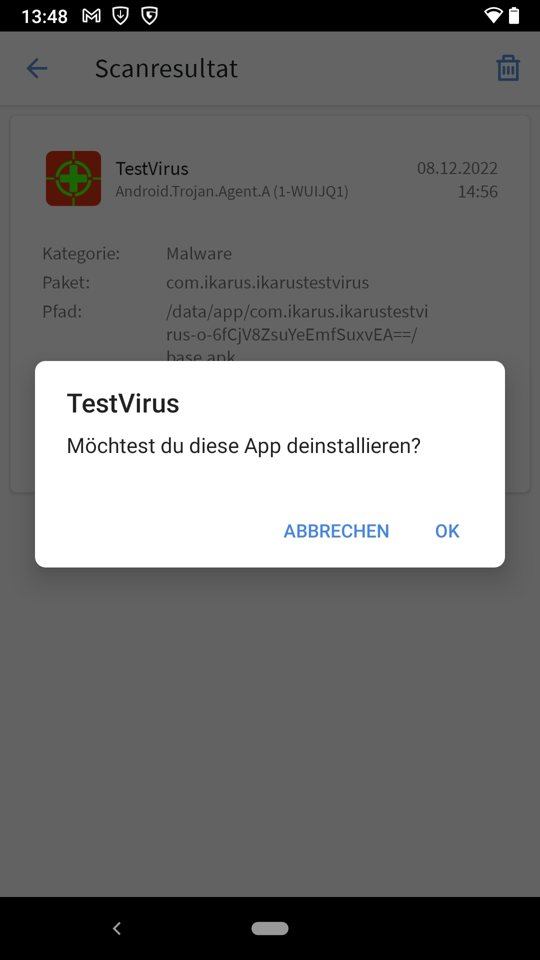 Virus löschen