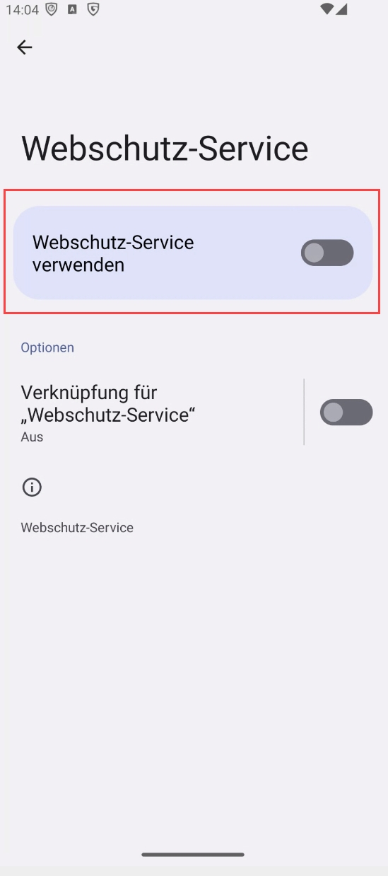 WebSchutz aktivieren