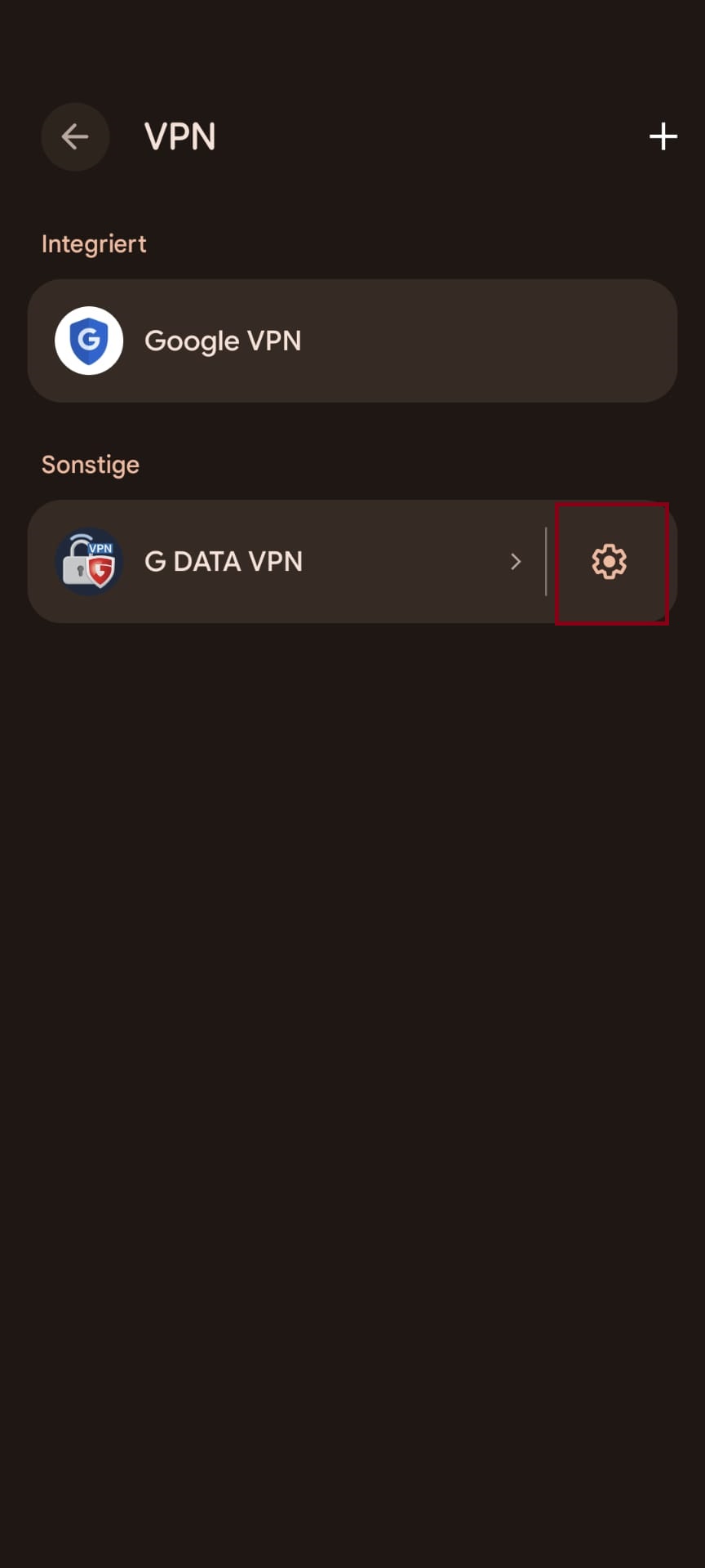 G DATA Einstellungen