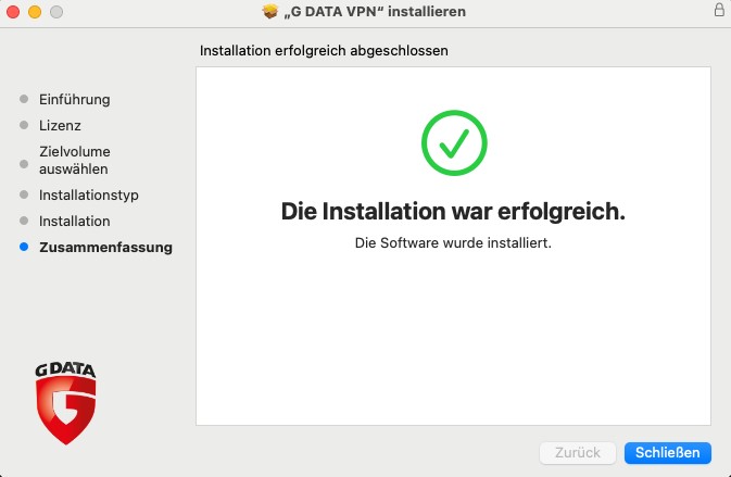 Installationsabschluss