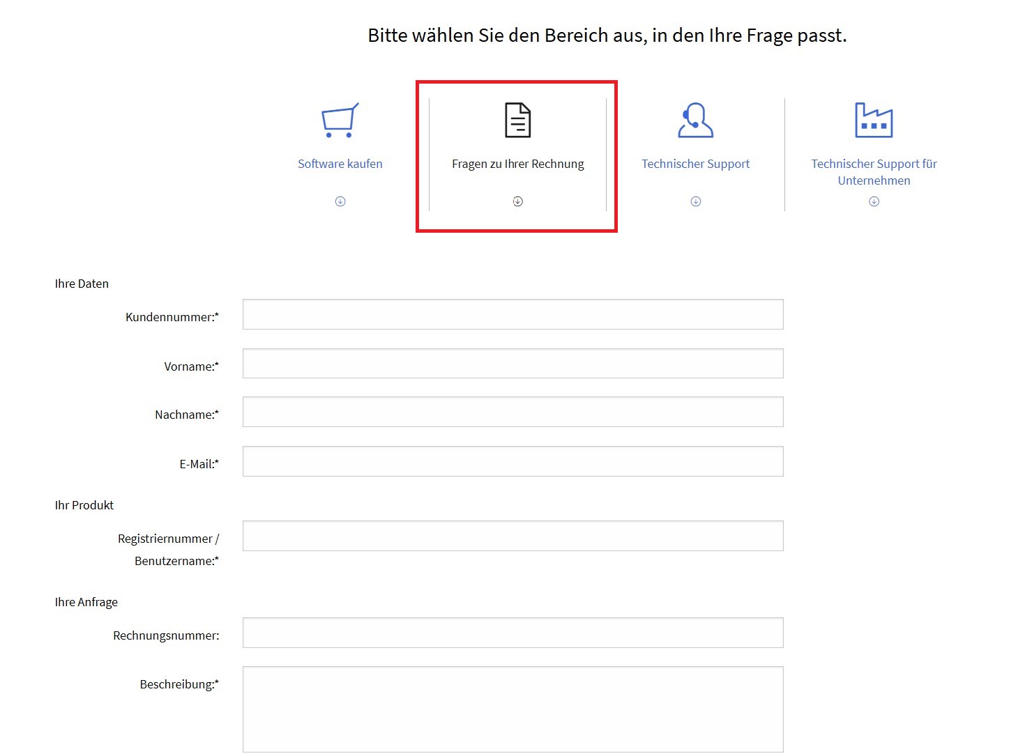 Buchhaltungsformular