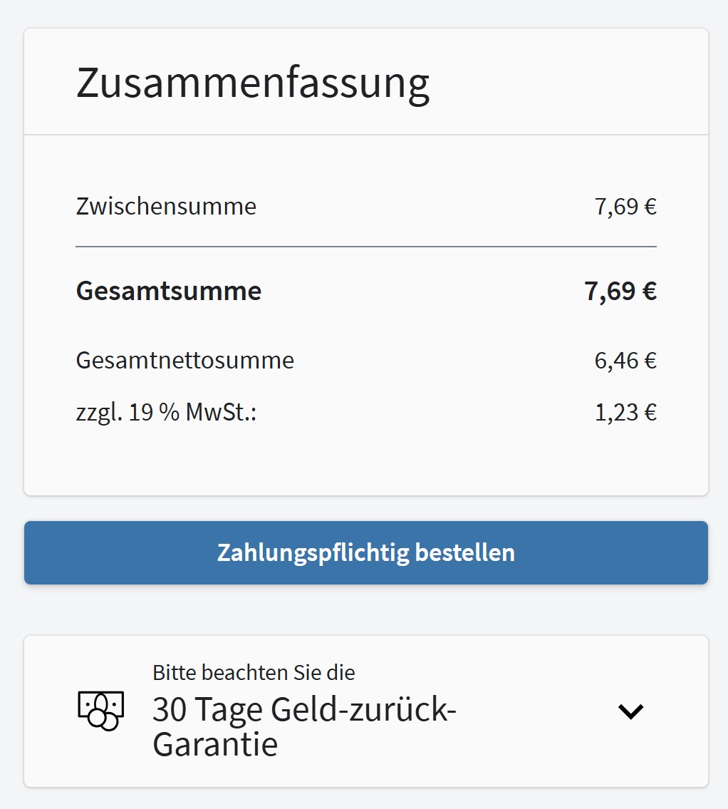 Bestellung abschließen