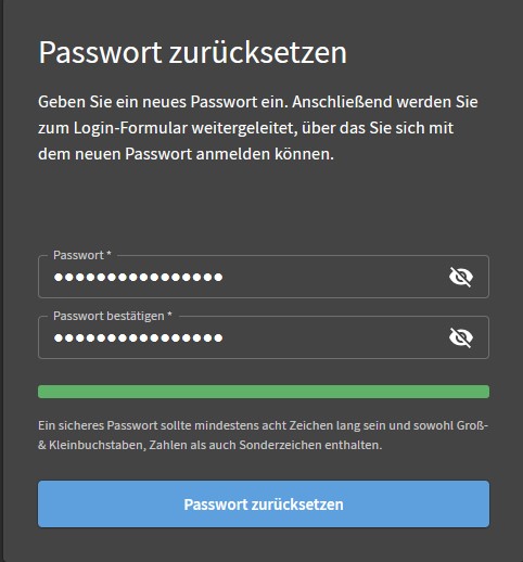 Passwort zurücksetzen