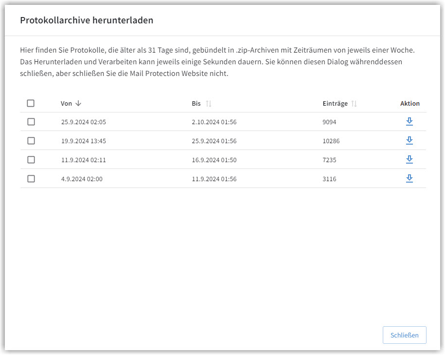 G DATA 365 | Mail Protection Protokolle