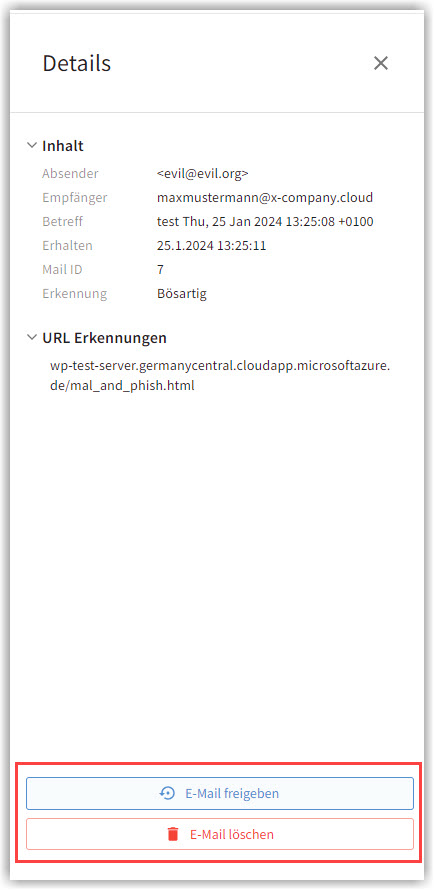 G DATA 365 | Mail Protection Button auf Detailseite