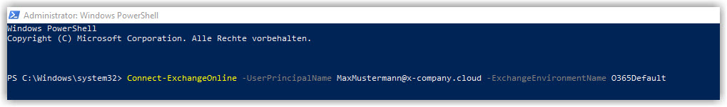 G DATA 365 | Mail Protection Powershell Verbindung