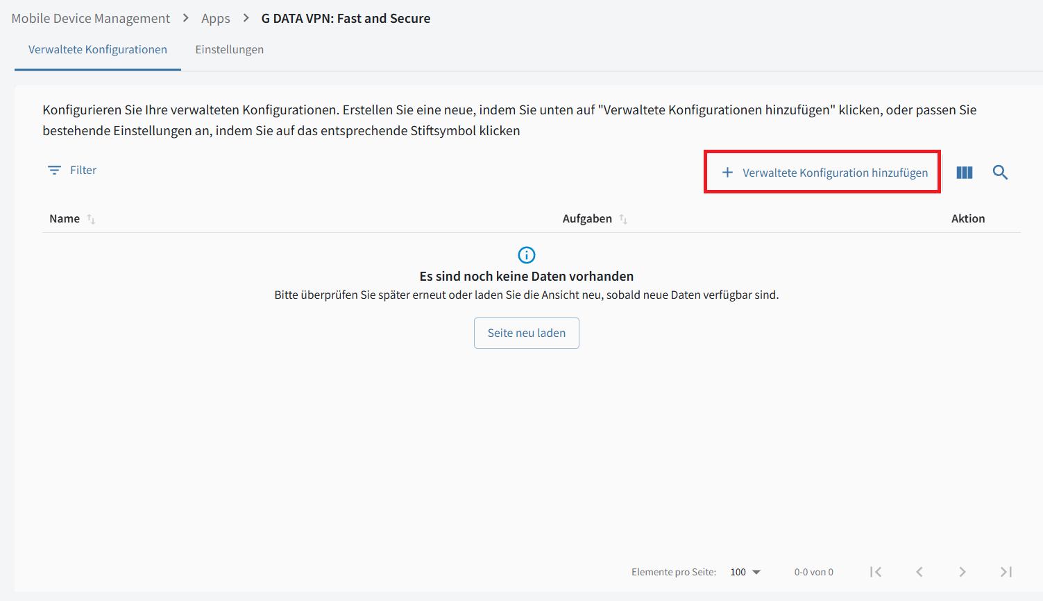 Verwaltete Konfigurationen