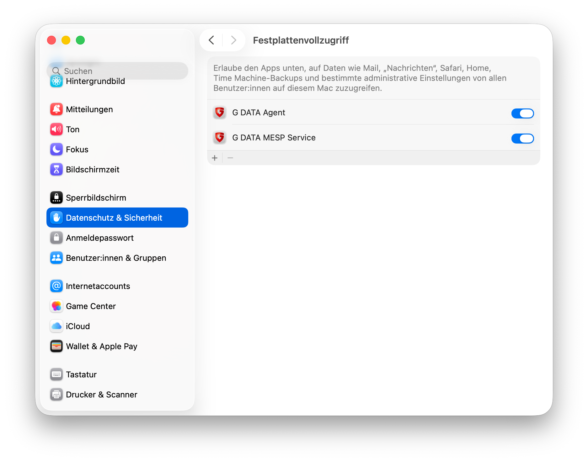Festplattenvollzugriff erteilen