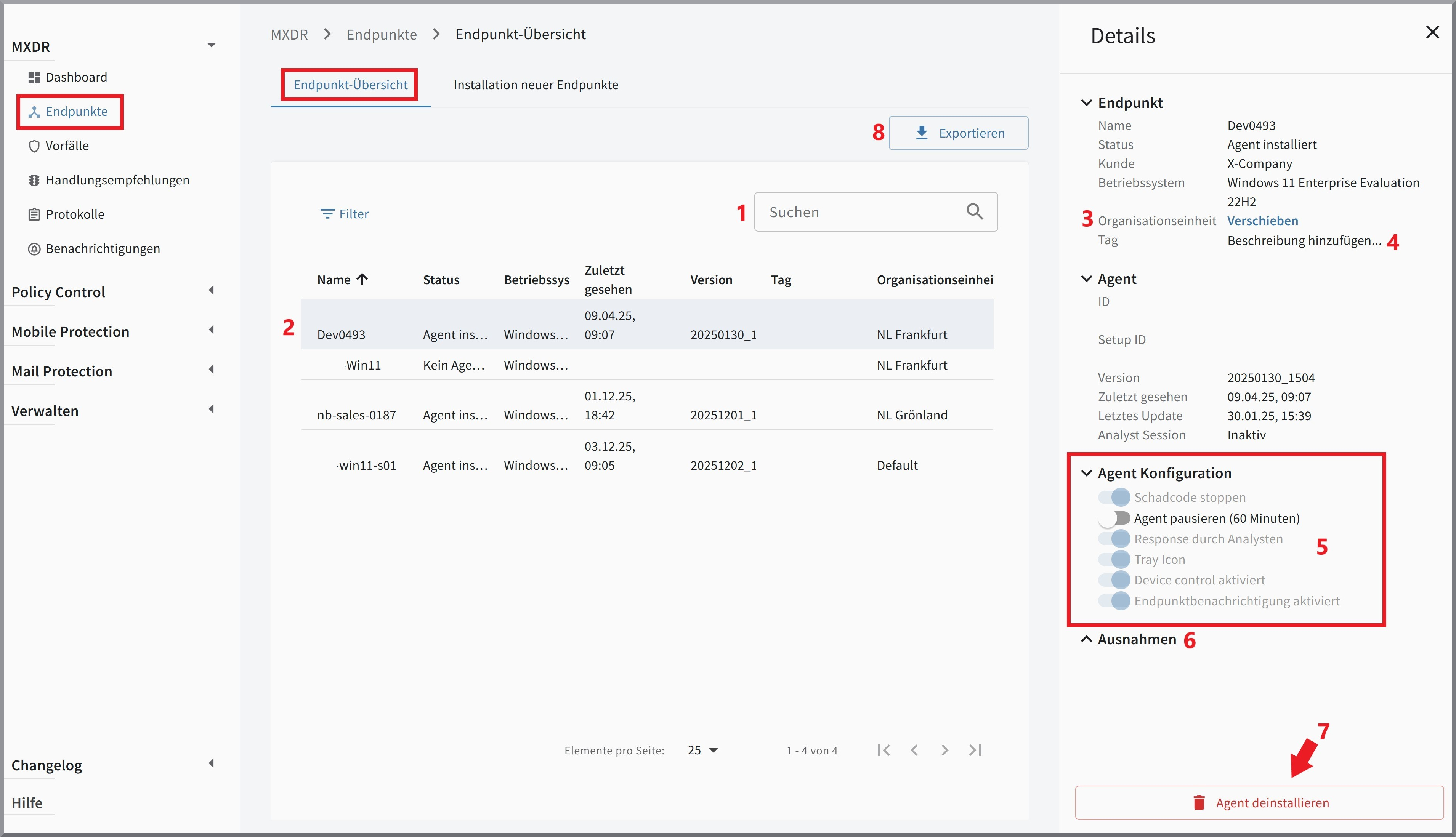G DATA 365 | MXDR Endpunkte