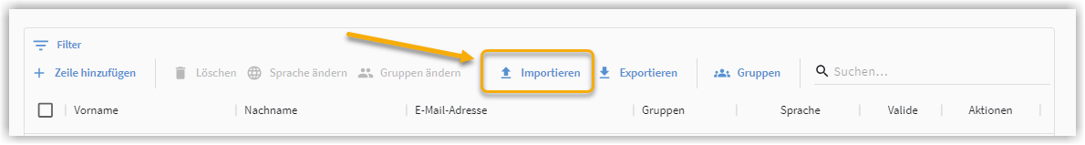Teilnehmer Import