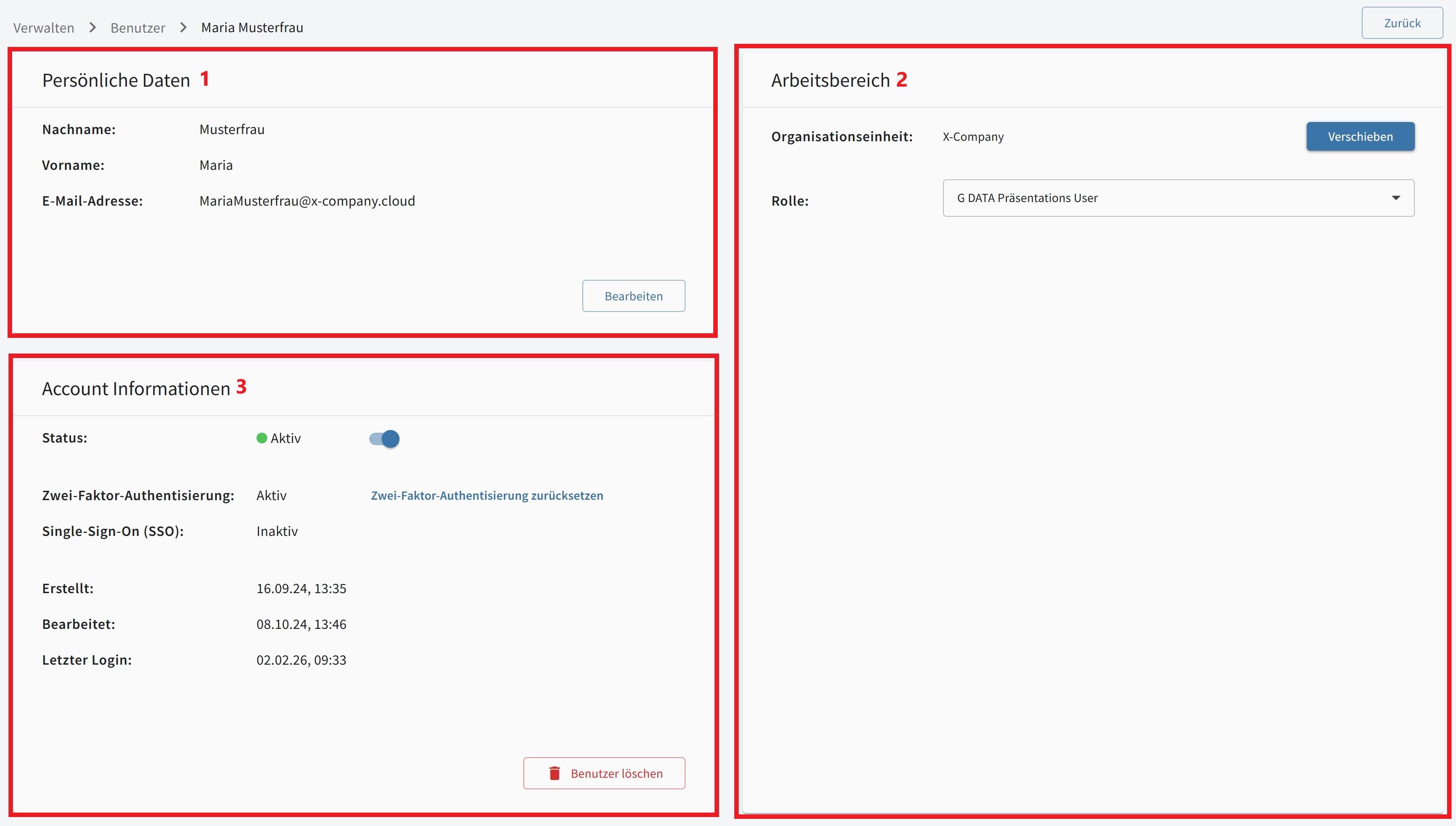 G DATA 365 | Managed XDR Benutzer verwalten