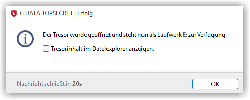 Safe geöffnet