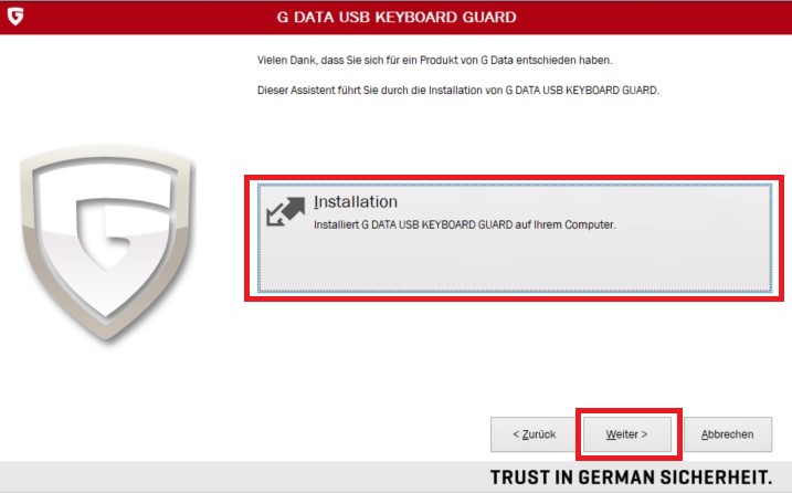 Installation auswählen