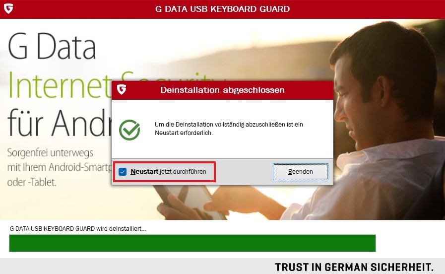 Deinstallatione beenden