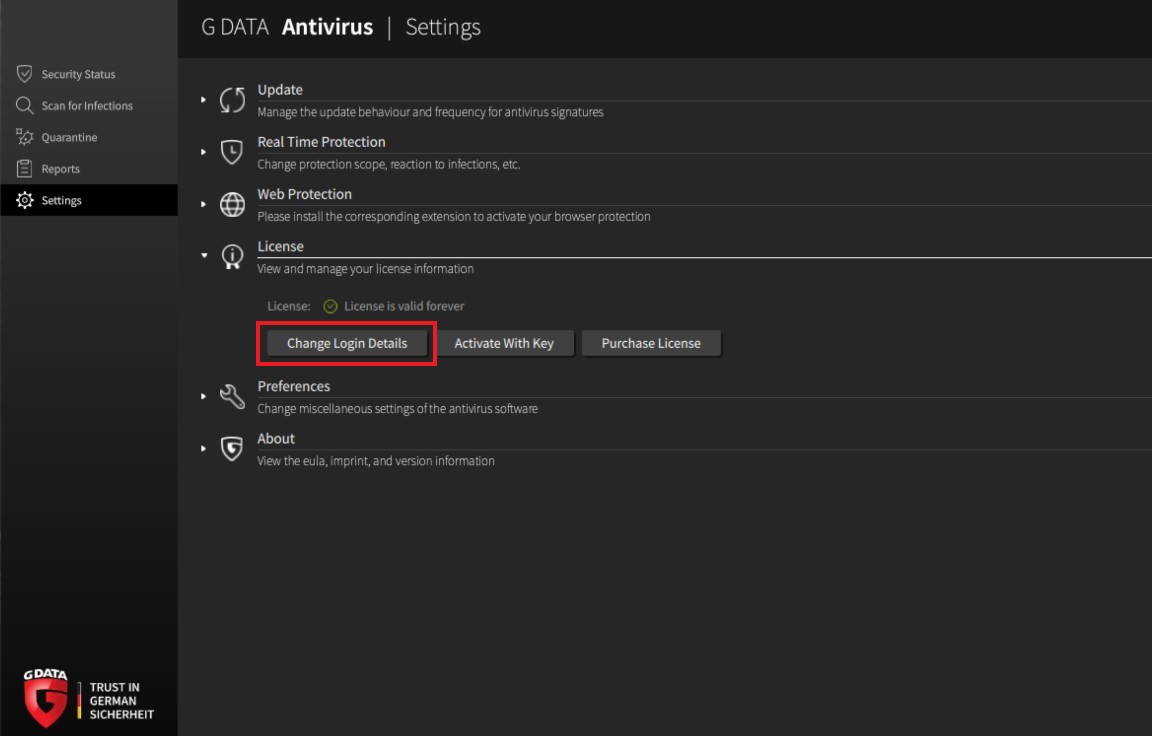 Enter credentials on Mac