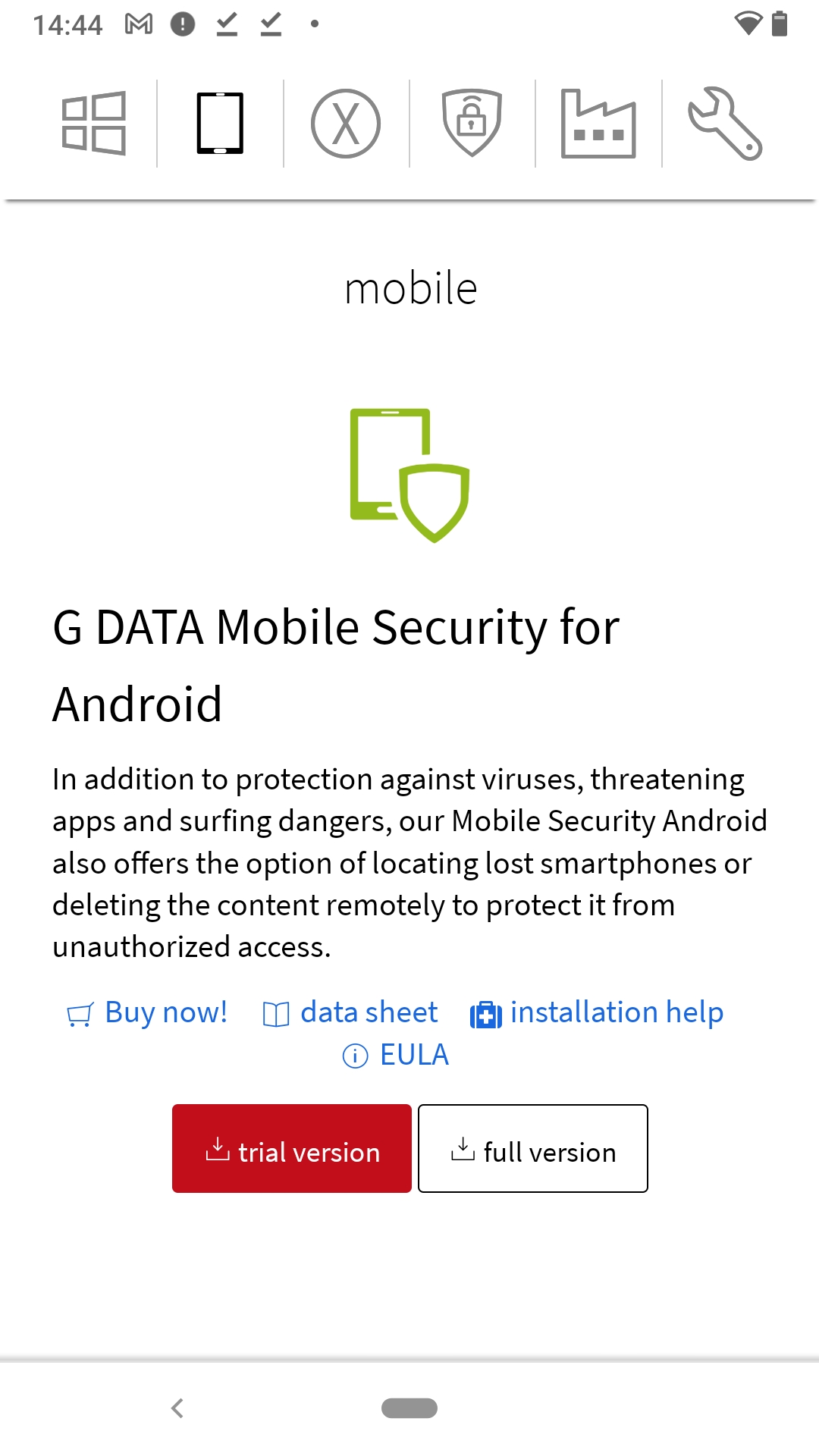 Install light version APK file