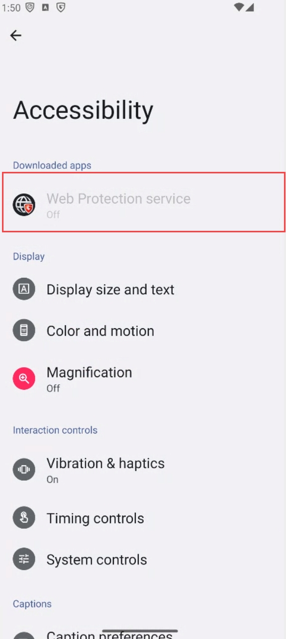 Restricted settings