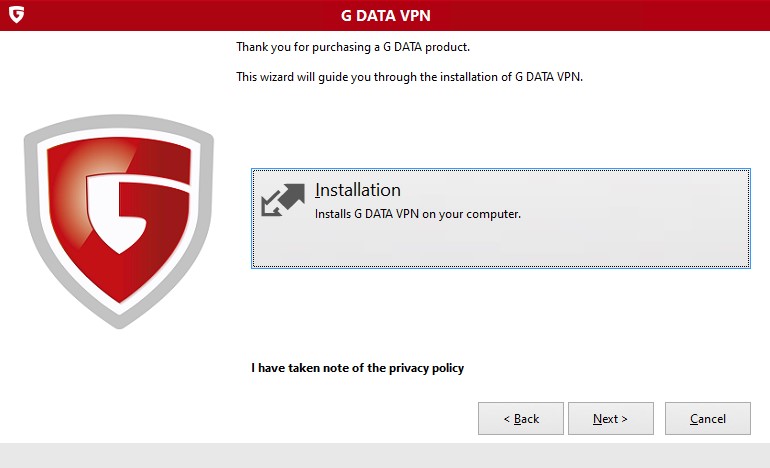 VPN installation and activation