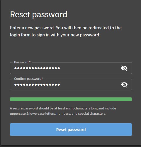 Reset password