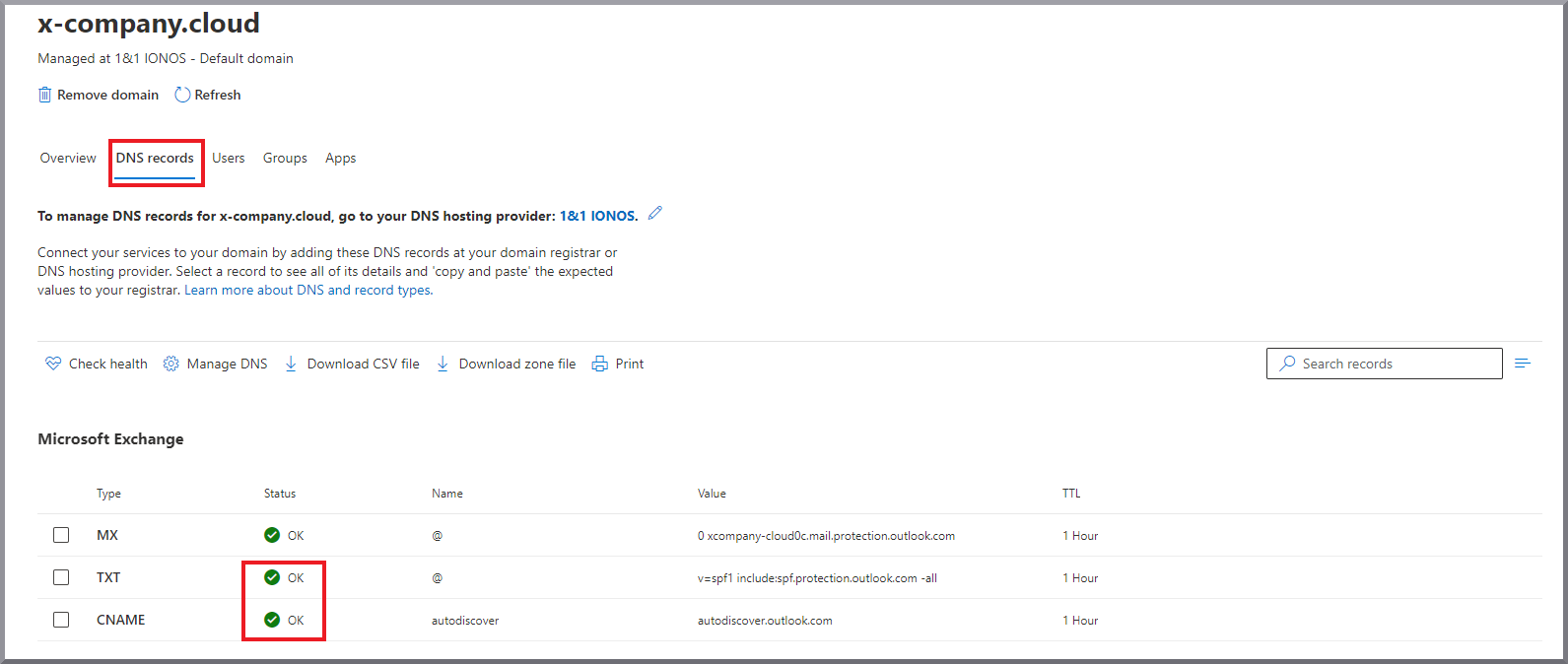 G DATA 365 | Mail Protection IONOS Change DNS RECORD